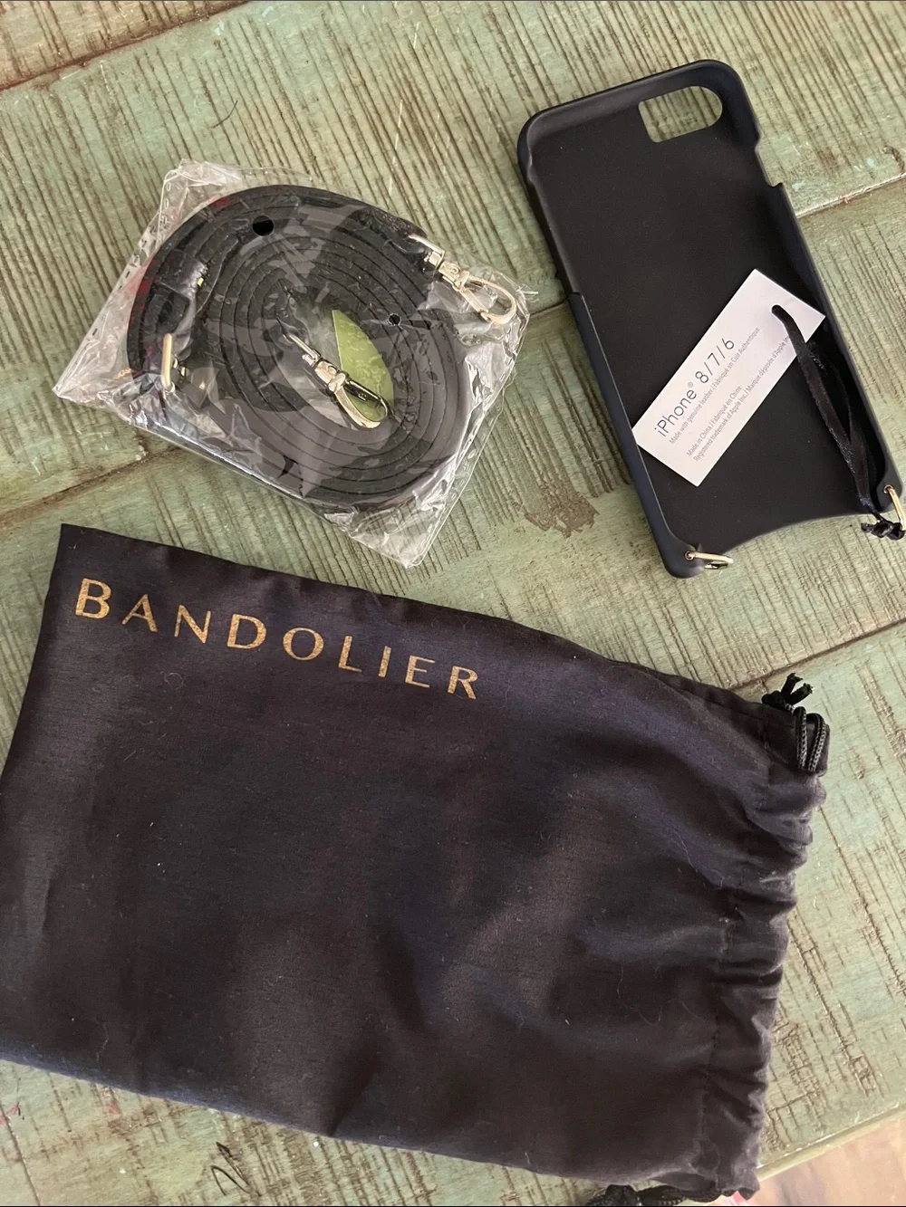 Bandolier Black Crossbody Wallet Phone Case with Matching Strap iPhone 8/7/6